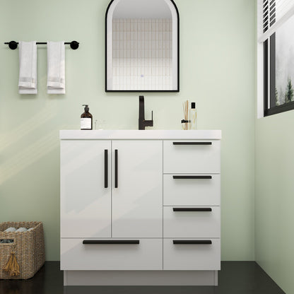 Carla 36" Freestanding Bathroom Vanity with Acrylic Sink Top