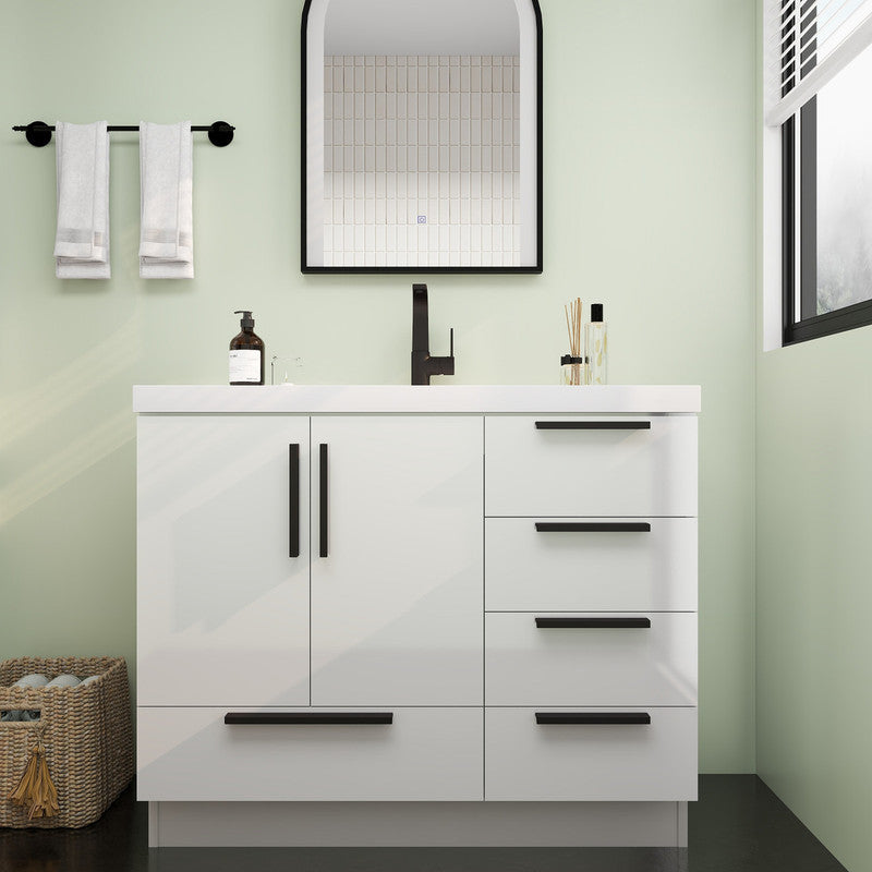 Carla 42" Freestanding Bathroom Vanity with Acrylic Sink Top