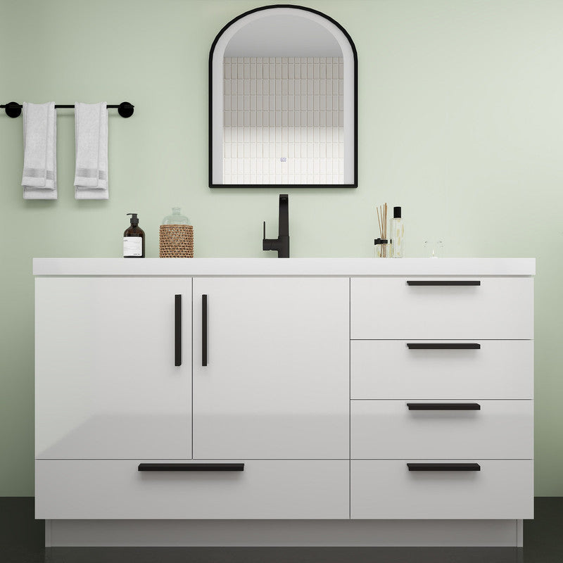 Carla 60" Freestanding Bathroom Vanity with Acrylic Sink Top