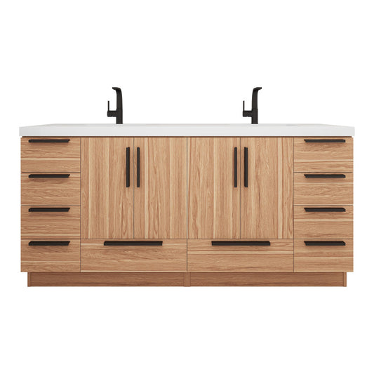 Carla 72" Freestanding Bathroom Vanity with Reinforced Acrylic Integrated Sink Top