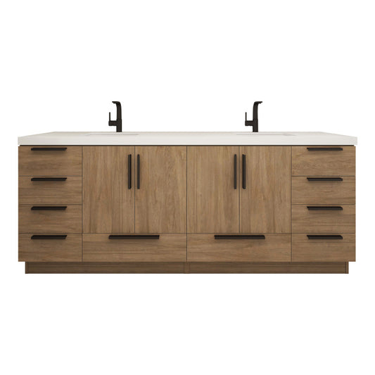 Carla 84" Freestanding Bathroom Vanity with Reinforced Acrylic Integrated Sink Top