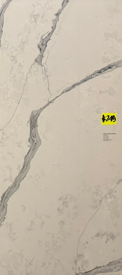 [CLEARANCE] Ashen Cascade Quartz Slab