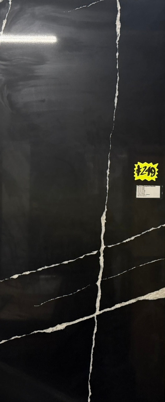 [CLEARANCE] Black Marquina Quartz Slab