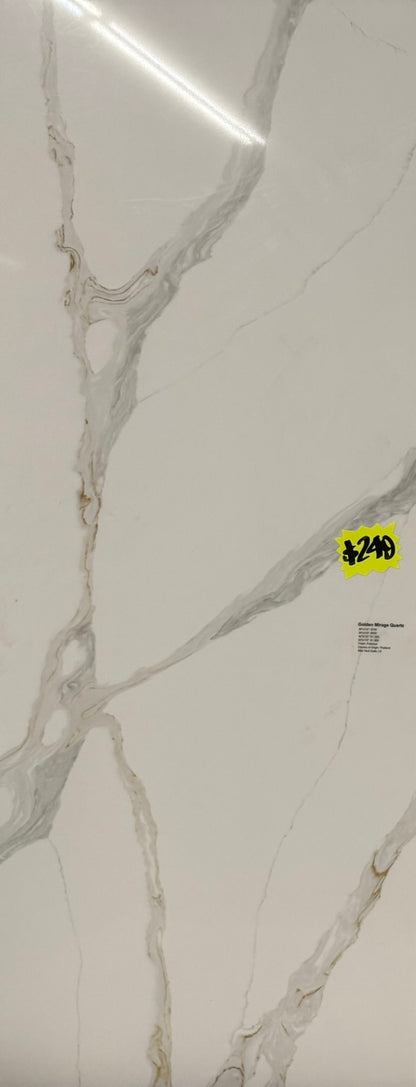 [CLEARANCE] Golden Mirage Quartz Slab