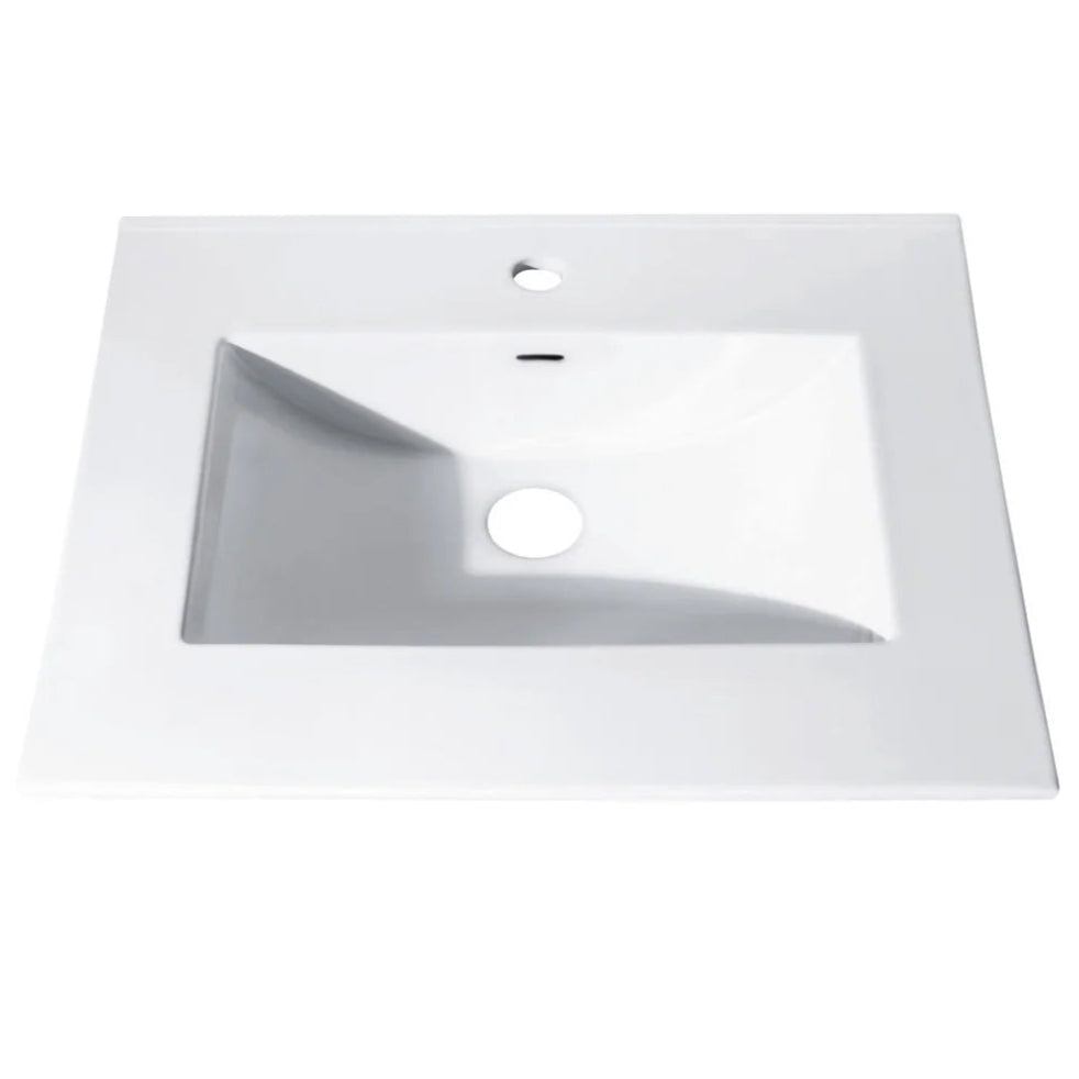 White Vitreous China Integrated Vanity Top