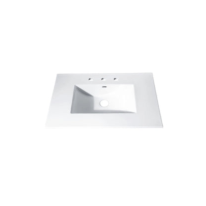 White Vitreous China Integrated Vanity Top