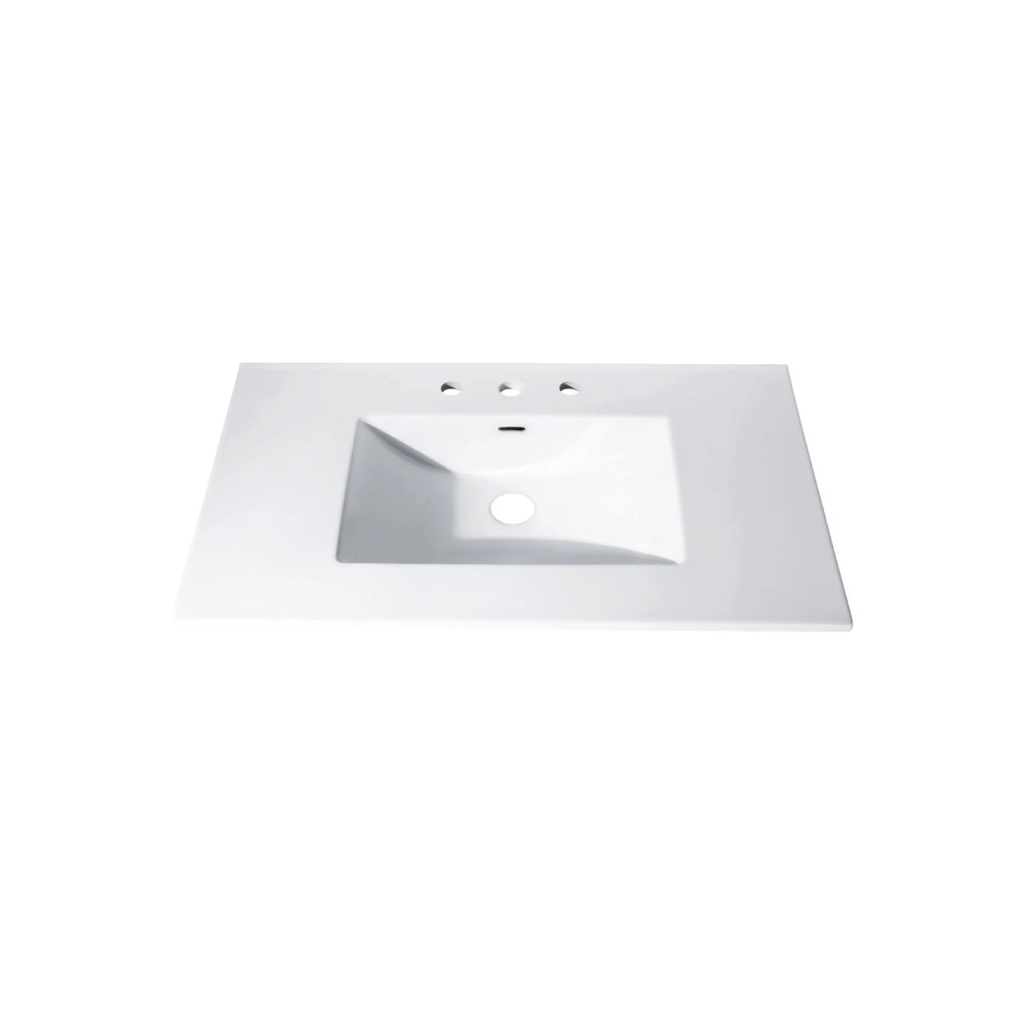 White Vitreous China Integrated Vanity Top