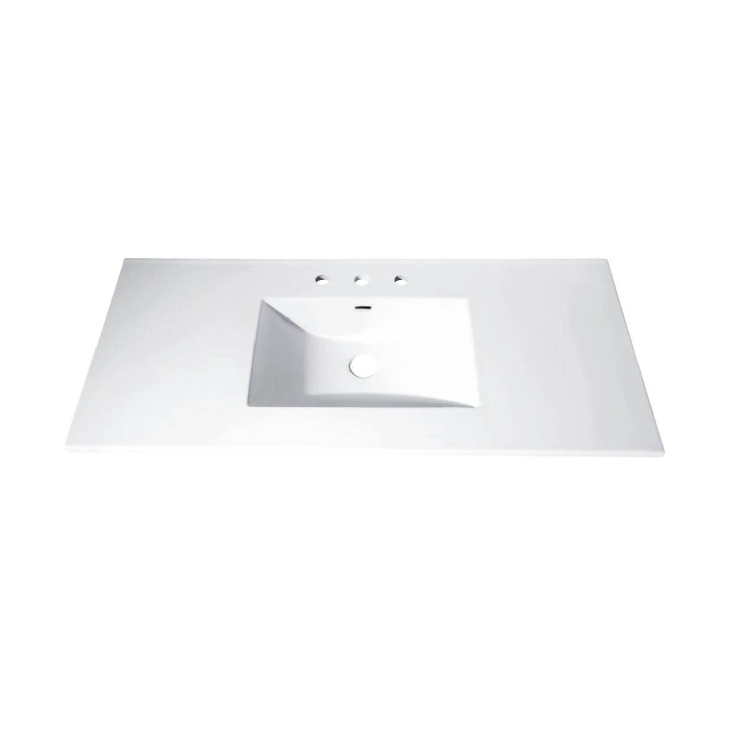 White Vitreous China Integrated Vanity Top