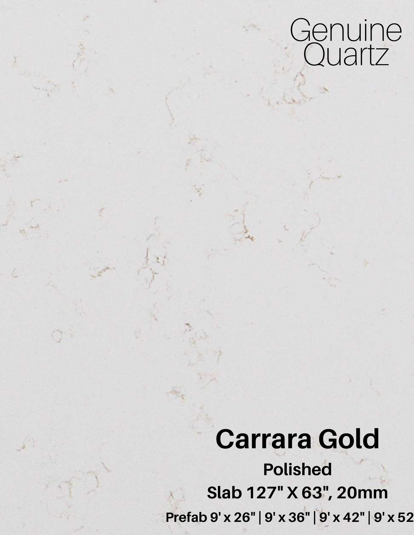 Carrara Gold Sintera Silica-Free Quartz Slab