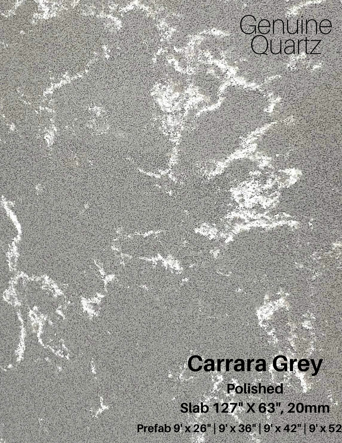 Carrara Grey Quartz Slab