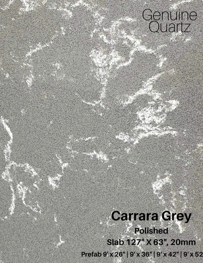 Carrara Grey Quartz Slab
