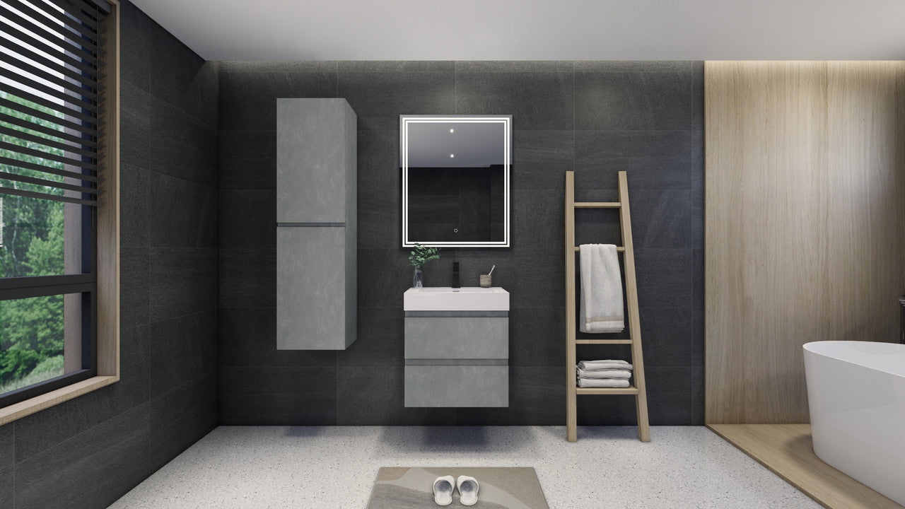 Fortune 24" Wall Mounted Bathroom Vanity with Reinforced Acrylic Integrated Sink Top