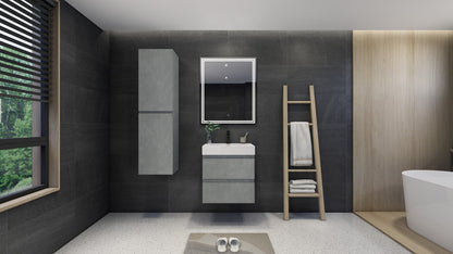 Fortune 24" Wall Mounted Bathroom Vanity with Reinforced Acrylic Integrated Sink Top