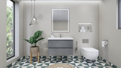 Bohemia Lina 36" Wall Mounted Bathroom Vanity with Reinforced Acrylic Integrated Sink Top