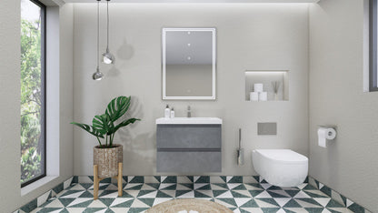 Bohemia Lina 30" Wall Mounted Bathroom Vanity with Reinforced Acrylic Integrated Sink Top