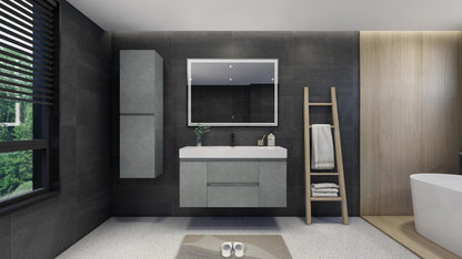 Fortune 48" Wall Mounted Bathroom Vanity with Reinforced Acrylic Integrated Sink Top
