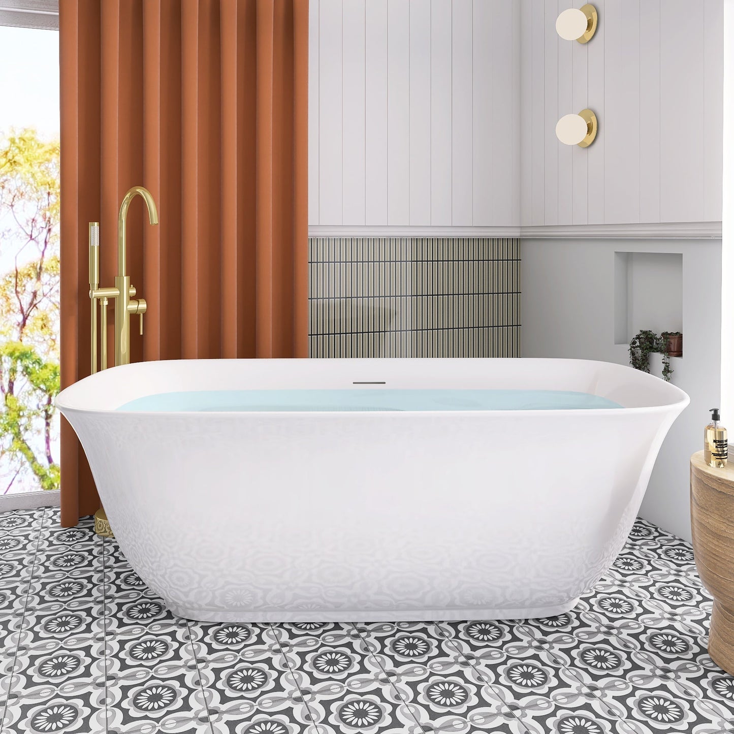 Freestanding Bathtub – Glossy White – Solene