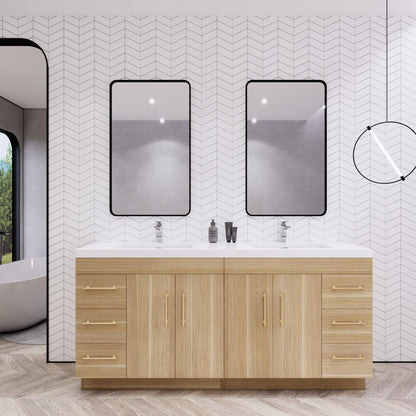 Elsa 72" Freestanding Bathroom Vanity with Reinforced Acrylic Integrated Sink Top