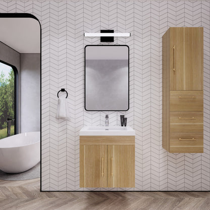 Elsa 24" Wall Mounted Bathroom Vanity with Reinforced Acrylic Integrated Sink Top