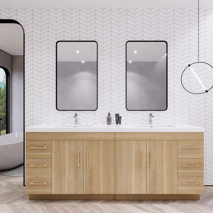 Elsa 84" Freestanding Bathroom Vanity with Reinforced Acrylic Integrated Sink Top