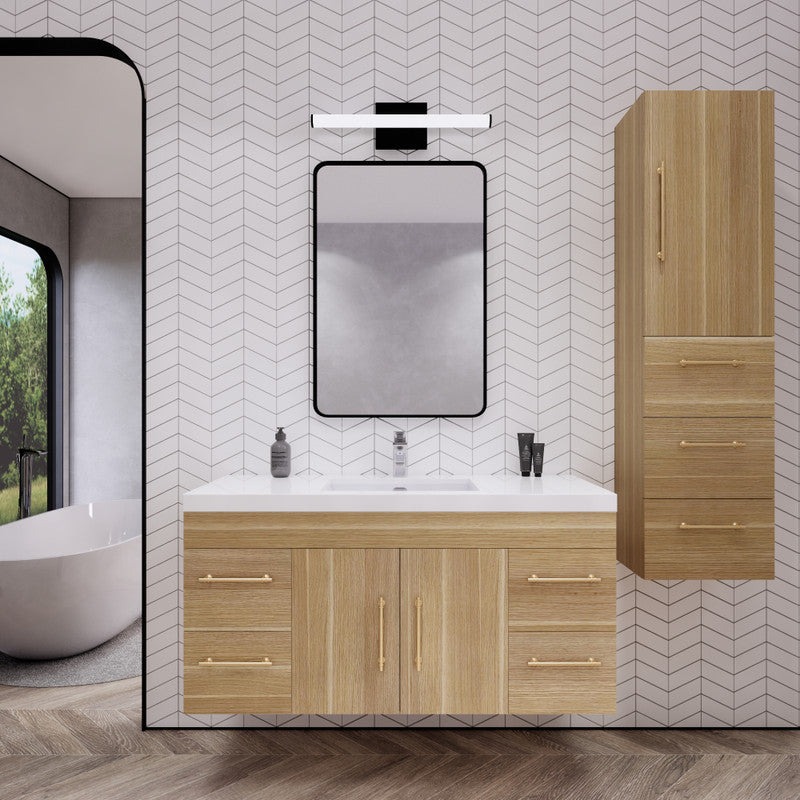 Elsa 48" Wall Mounted Bathroom Vanity with Reinforced Acrylic Integrated Sink Top