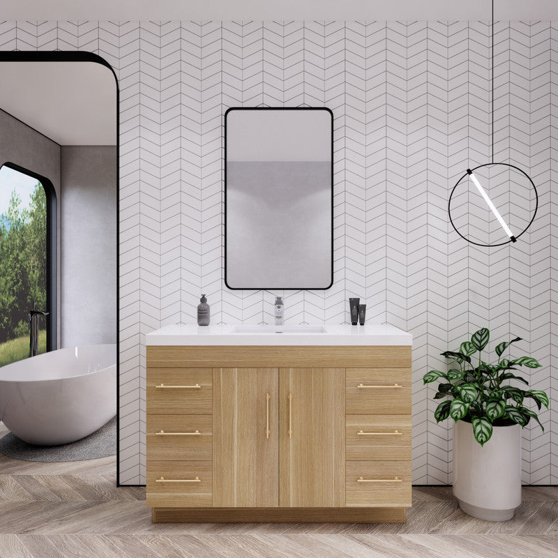 Elsa 48" Freestanding Bathroom Vanity with Reinforced Acrylic Integrated Sink Top