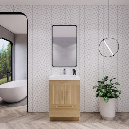 Elsa 24" Freestanding Bathroom Vanity with Reinforced Acrylic Integrated Sink Top