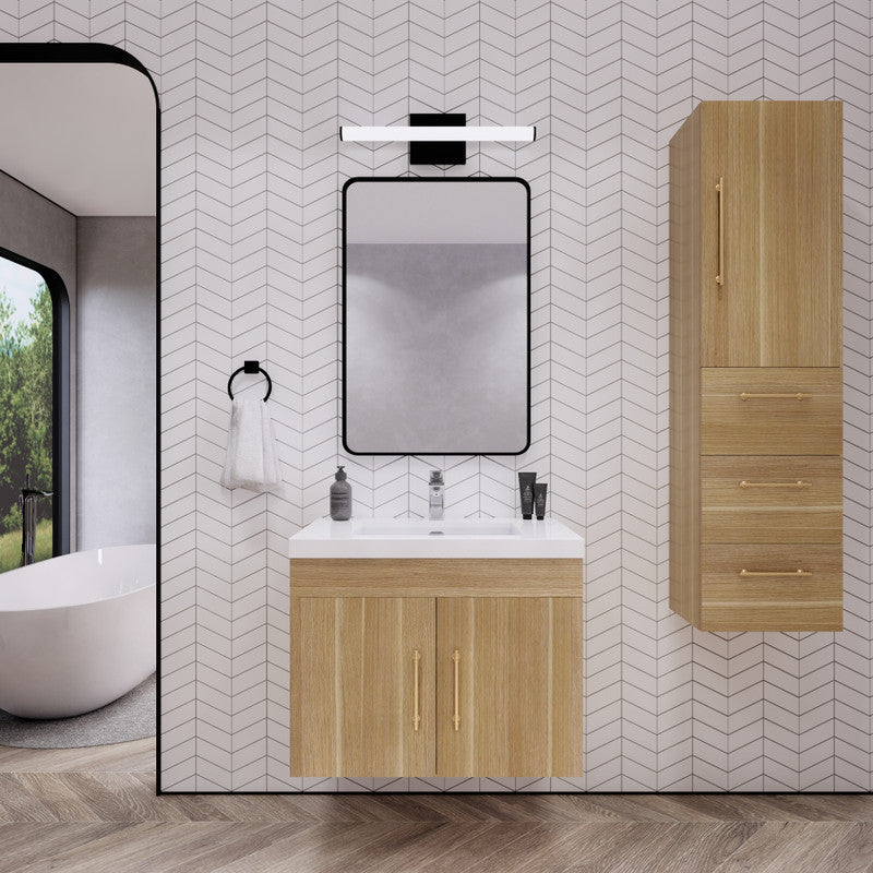 Elsa 30" Wall Mounted Bathroom Vanity with Reinforced Acrylic Integrated Sink Top
