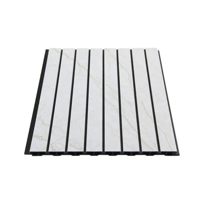 Two-Tone Flat Slatted WPC Interior Decorative Wall Panel