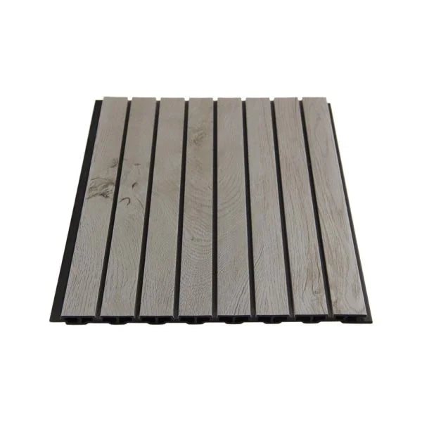 Two-Tone Flat Slatted WPC Interior Decorative Wall Panel