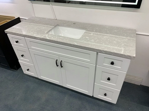 Cloudy Grey Engineered Marble Vanity Countertop