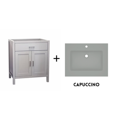 Newport 36" Freestanding Bathroom Vanity with Solid Surface Integrated Sink Top