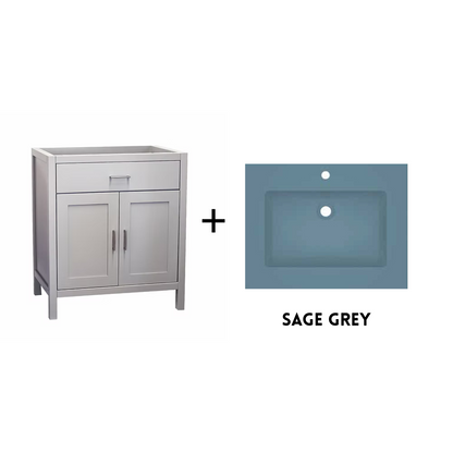 Newport 36" Freestanding Bathroom Vanity with Solid Surface Integrated Sink Top