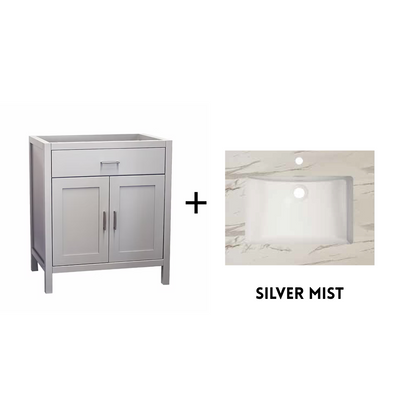 Newport 36" Freestanding Bathroom Vanity with Solid Surface Integrated Sink Top