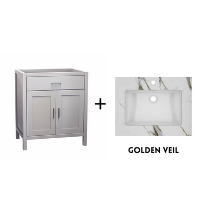 Newport 36" Freestanding Bathroom Vanity with Solid Surface Integrated Sink Top