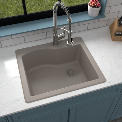 Stonera 24" Quartz Composite Top Mount Kitchen Sink