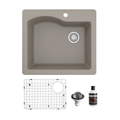 Stonera 24" Quartz Composite Top Mount Kitchen Sink