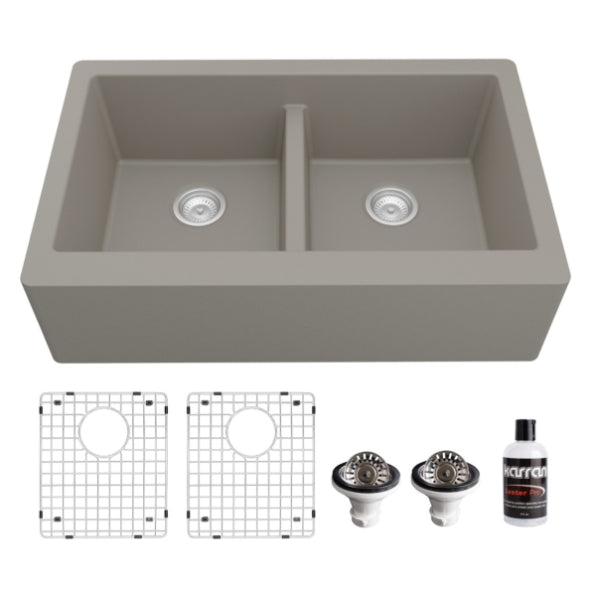 Petrodust 34" Quartz Composite Apron / Farmhouse Kitchen Sink