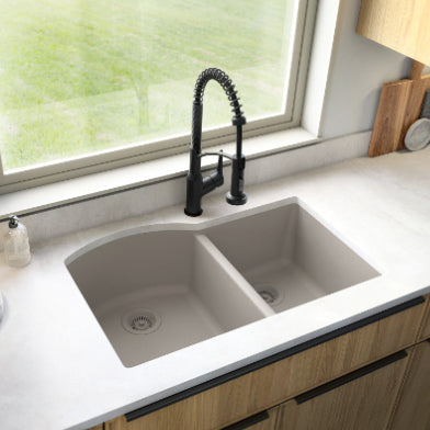 Stonera 32" Quartz Composite Undermount Double Basin Kitchen Sink