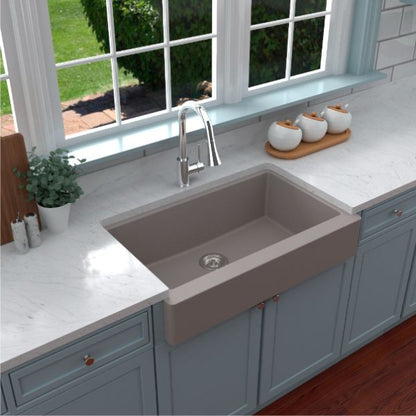 Petrodust 34" Quartz Composite Retrofit Apron / Farmhouse Kitchen Sink