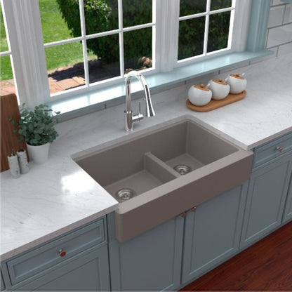 Petrodust 34" Quartz Composite Retrofit Apron / Farmhouse Kitchen Sink