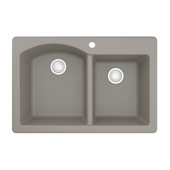 Stonera 32" Quartz Composite Top Mount Double Basin Kitchen Sink