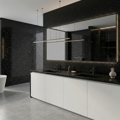 Crystal Black Quartz Slab