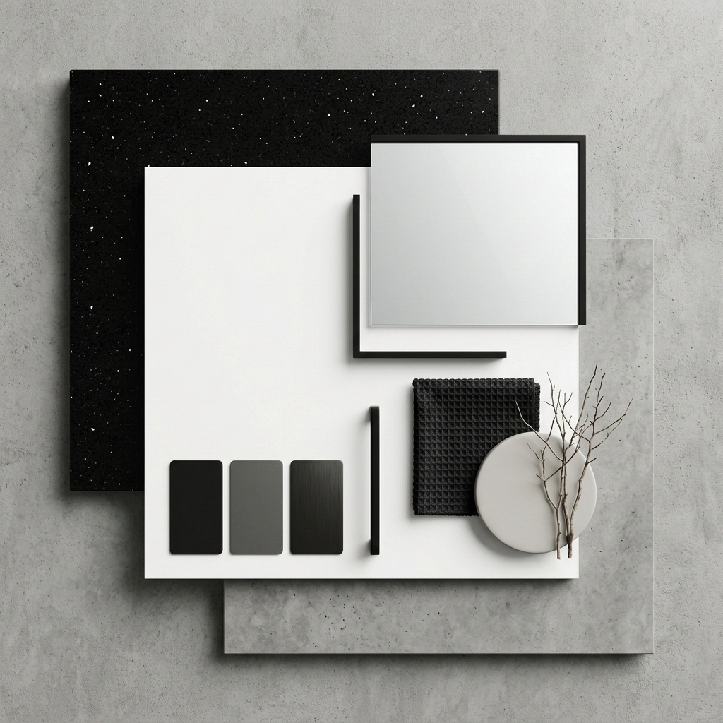 Crystal Black Quartz Slab