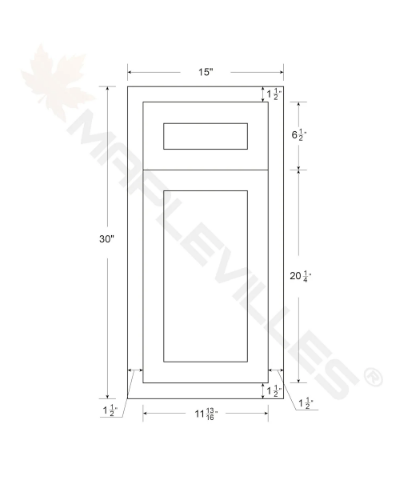 RTA 15"W Kitchen Base Cabinet with One Door and One Drawer in Snow White Inset Shaker