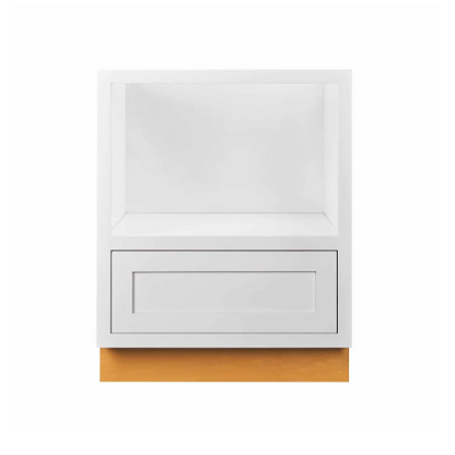 RTA 27"W Kitchen Base Microwave Cabinet in Snow White Inset Shaker