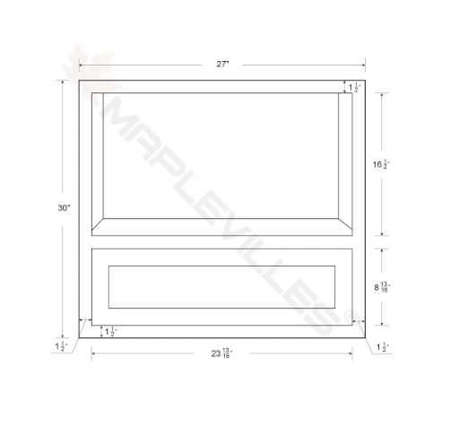 RTA 27"W Kitchen Base Microwave Cabinet in Snow White Inset Shaker