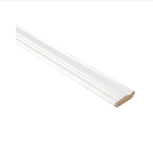 RTA 8'L Tall Crown Molding in Snow White Inset Shaker