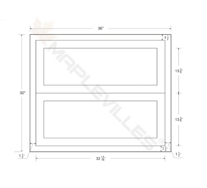 RTA 36"W Kitchen Two Drawer Base Cabinet in Snow White Inset Shaker