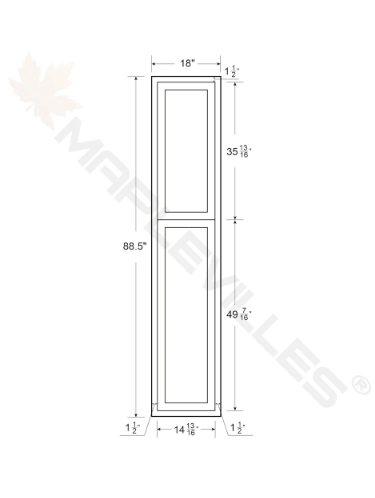 RTA 18"W x 93"H Kitchen Pantry Cabinet with Double Doors and Four Shelves in Snow White Inset Shaker